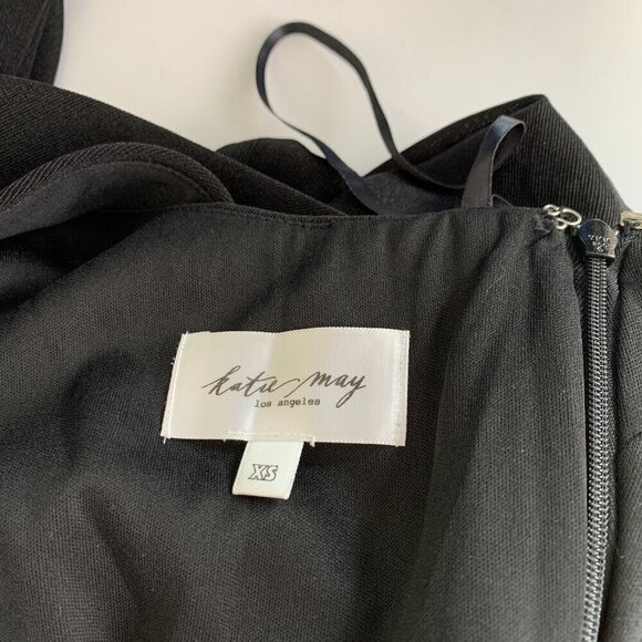 Katie May A Cut Above Gown black jersey knit slinky cut-out one shoulder XS - Picture 5 of 6